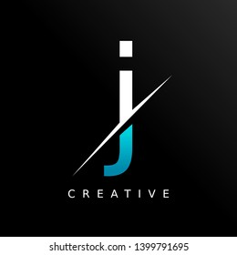 Letter J Logo Icon Design Template Element. Neon blue color - Vector