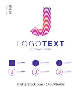 Letter J logo icon design template elements
