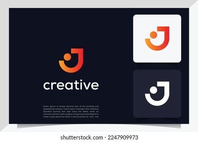 Elementos de la plantilla de diseño de iconos del logotipo de la letra J