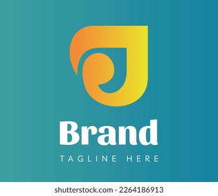 Letter J logo icon design template elements. Yellow initial letter J logo with arrow icon, trendy style. Usable for Branding and Business Logos.


