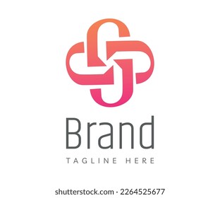 Letter J logo icon design template elements. Initial letter J logo in knot shape. Connection, cooperation, integration concept. Usable for Branding and Business Logos.
