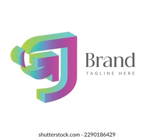 Elementos de plantilla de diseño de iconos de logotipo de letra J. Usable para marca, logotipos de negocios y tecnología.
