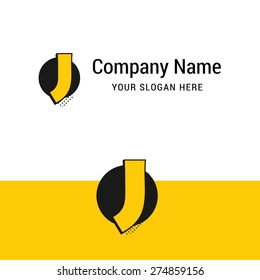 Letter j logo icon design | alphabet letter | Stylish yellow color corporate branding template design elements elements