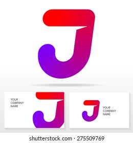 Letter J logo icon design template elements - Illustration. Vector sign. Business card templates.