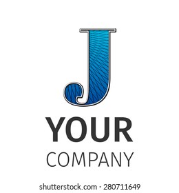 Letter J logo icon design template elements. Abstract guilloche Logo. Excellent vector illustration, EPS 10