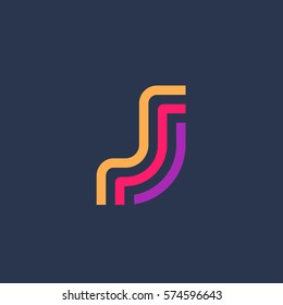 Letter J logo icon design template elements
