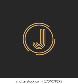 Icono de logotipo de letra J planilla de diseño plano y vectorial.