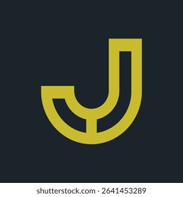 Letter J logo icon line design template elements