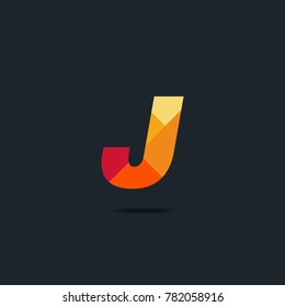 Letter J Logo icon. polygon pattern text. Geometric texture.  Vector element.
