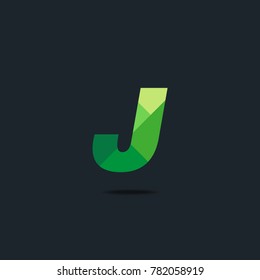 Letter J Logo icon. polygon pattern text. Geometric texture.  Vector element.
