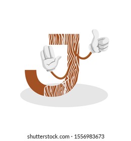 Letter J Logo Icon.Initial design vector Letter J wood.