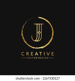 Letter J Logo. Initial Letter Design Vector Luxury Colors