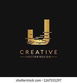 Letter J Logo. Initial Letter Design Vector Luxury Colors