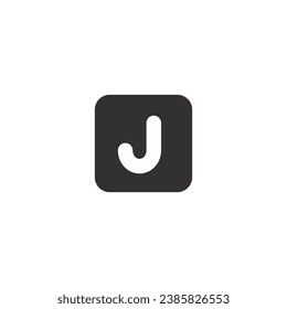 Letter J logo inside a box with blank background