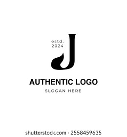 Letter J logo mark, beautiful letter vector logo, stylish serif font