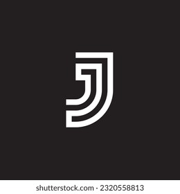 Logo de la carta J moderno, sencillo y moderno. la combinación perfecta de la letra J con líneas audaces y modernas. simboliza simplicidad, singularidad de estilo y memorable. El logotipo J moderno puede ser la aplicación óptima