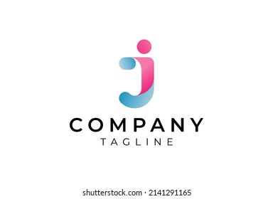 Letter J logo, modern and stylish gradient logo design, usable for brand and company logos, vector illustration