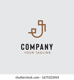 plantilla creativa del logotipo j de letra j