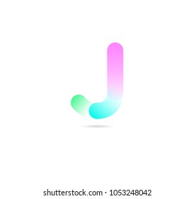 Letter J logo, multi colour letter icon vector template.