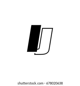 letter I and J logo overlapping black negative