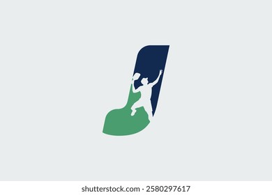 letter j logo with pickleball player silhouette. It is good for team logo, club, shirt, sticker, etc.