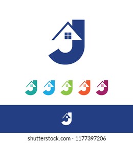 Letter J Logo Real estate Illustration Design Template, Suitable for Creative Industries, Technology, Multimedia, Education, Shops and related businesses.