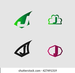 Letter J logo set
