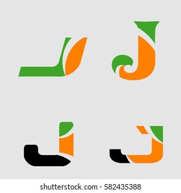 Letter J logo set
