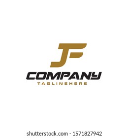 Letter J logo with simple Wings design element vector template.