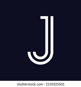 Plantilla de logotipo de carta J Ilustración de vectores abstractos - líneas Plantilla de diseño de vectores de logotipos