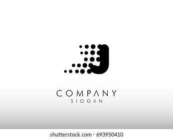 letter j logo vector black color