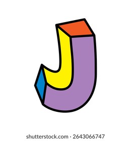 letter J logo vector colorful playful isolated on white background