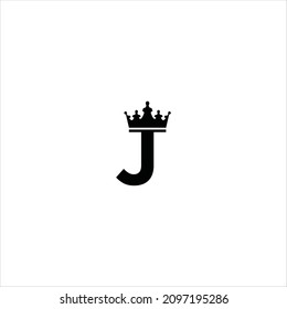 Letter J Logo Vector Crown Template