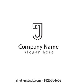 Letter j logo vector illustration simple line design