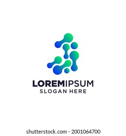 Ilustración vectorial del logotipo de la letra J, inspiración de diseño. Iconos coloridos