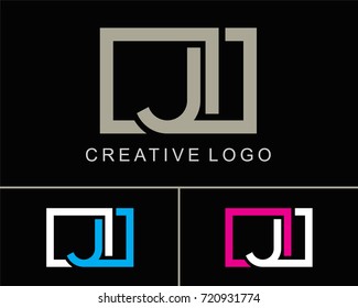 Letter J Logo Vector with square