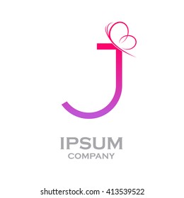 Letter J logo,Butterfly, beauty and fashion logo