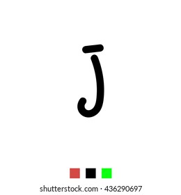 The letter J for logos, icons, web design, the template element. Black letters on a white background English alphabet. Vector Illustration Eps10.