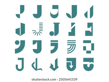 Letter J Logotype Element Set