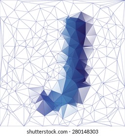 letter J low poly design vector illustration