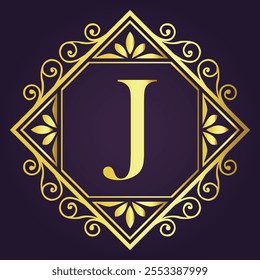 Letter J luxury brand logo concept design
