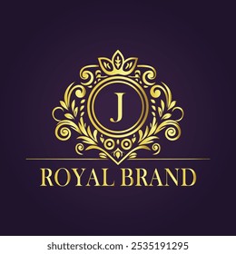 Conceito de logotipo de ouro de luxo da letra J