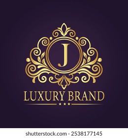 Letter J luxury gold logo concept