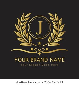 Letter J luxury gold logo concept
