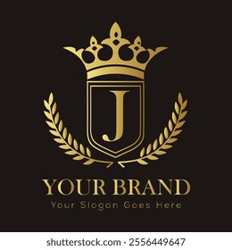 Letter J luxury gold logo concept
