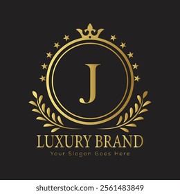 Letter J luxury gold logo concept
