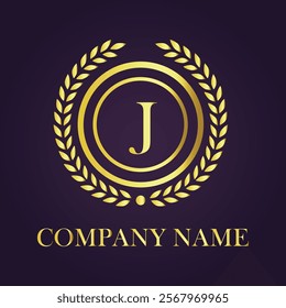 Letter J luxury gold logo concept