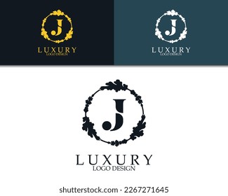 diseño de logotipo de lujo de letras J, adecuado para la identidad de marca, boutique de logotipos, spa con logotipo, restaurante con logotipo, hotel con logotipo, etc
