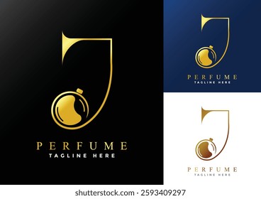 Letter J luxury Perfume logo design template