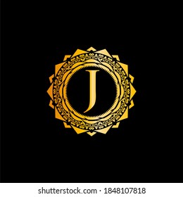 Letter J Luxury Royal Golden Gold Stock Vector (Royalty Free ...